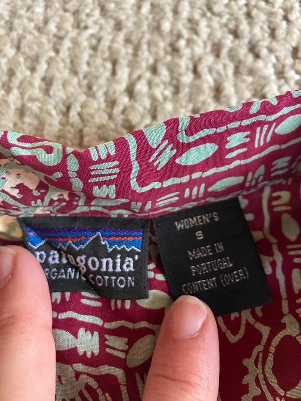 Vintage PATAGONIA Womens S Cotton Button Up Hawaiian Shirt Floral Paisley RED - Picture 3 of 7